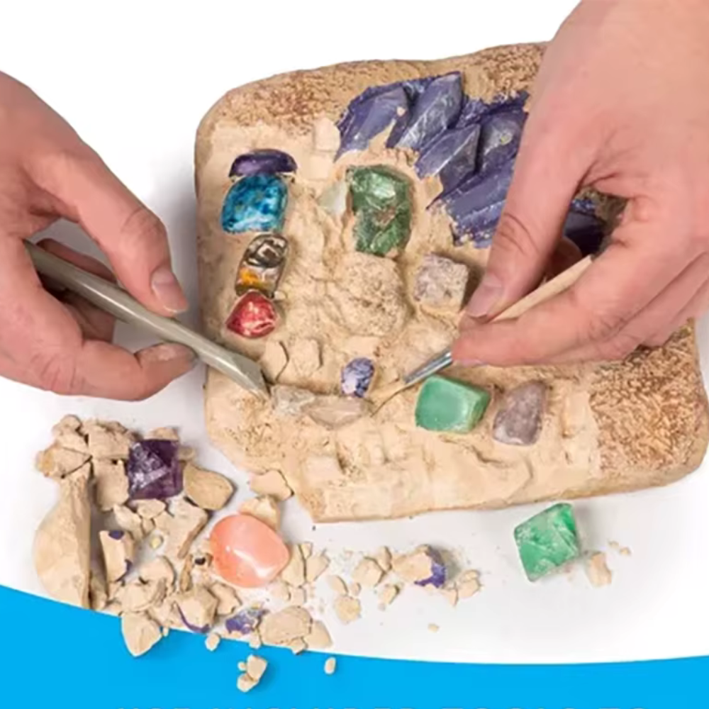 Brinquedo Educativo de Escavação – Descubra Pedras Preciosas e Cristais