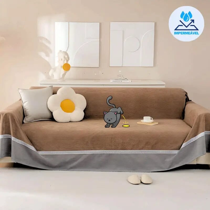Capa Protetora de Sofá Anti-Xixi para Cães e Gatos em Chenille