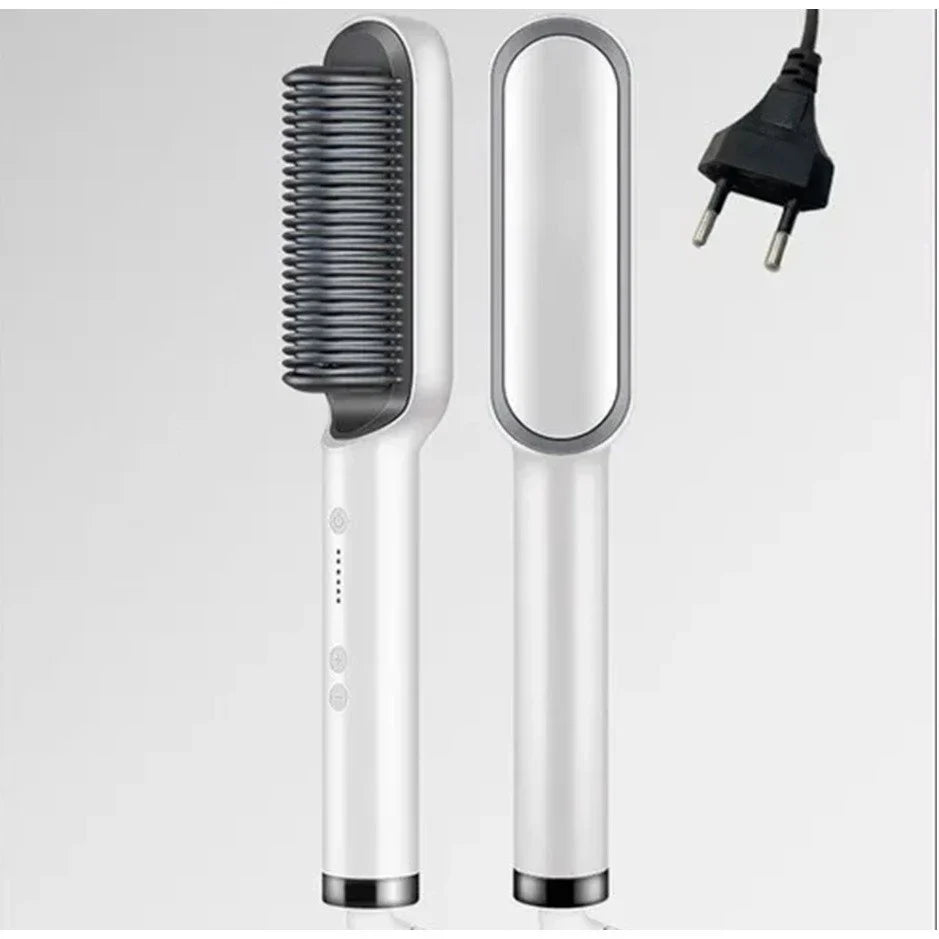 Escova Alisadora e Modeladora Elétrica 5 em 1 Bivolt Profissional