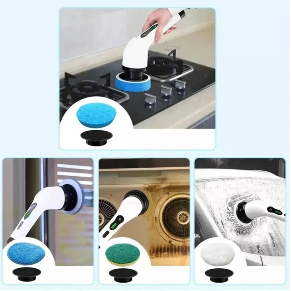 Escova de Limpeza Elétrica 3 em 1 Multifuncional Recarregável