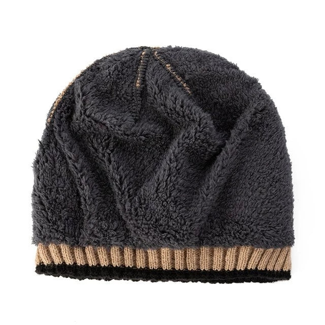 Gorro de Tricô Forrado Unissex para Inverno