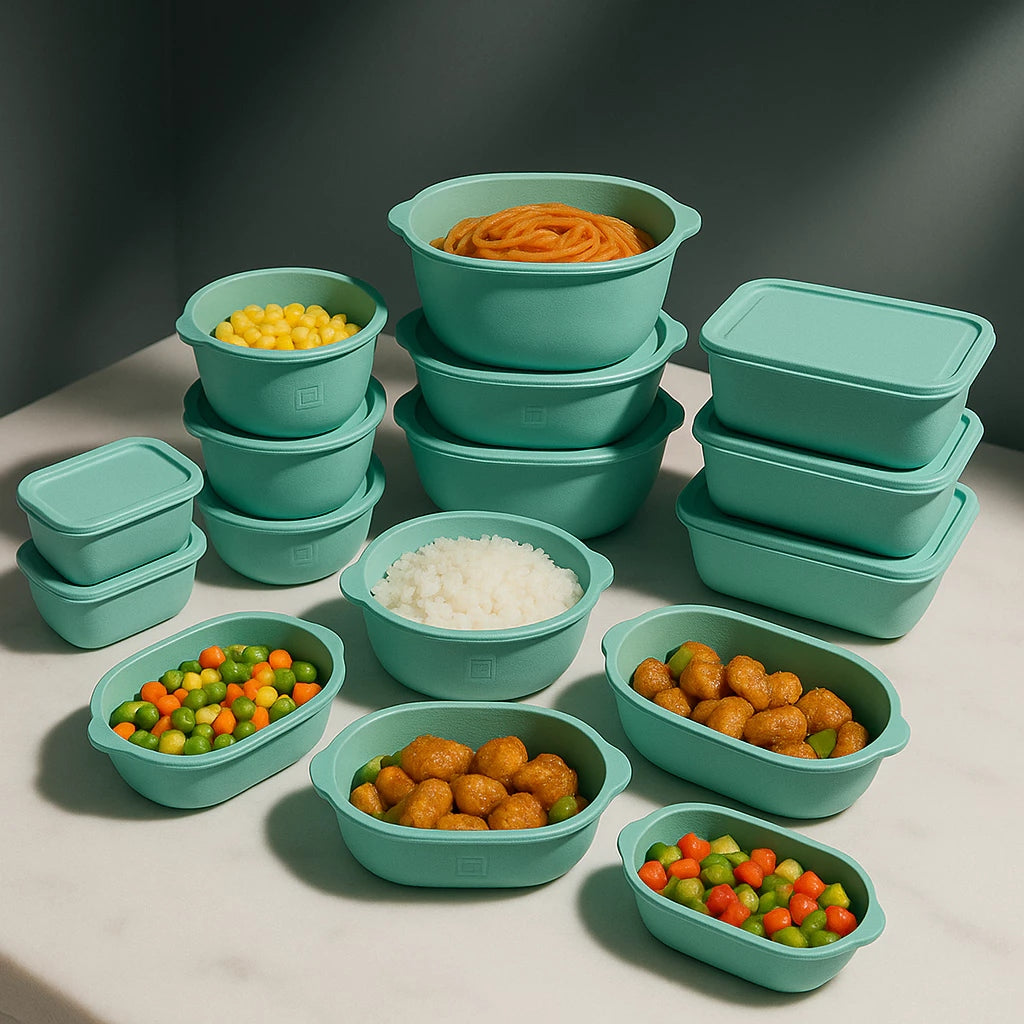 Kit 15 Potes Herméticos de Plástico com Tampa – Empilháveis e Resistentes para Armazenar Alimentos