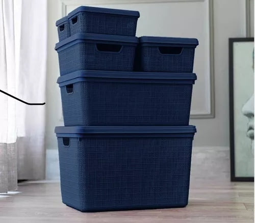 Kit 5 Caixas Organizadoras Multiuso com Tampa