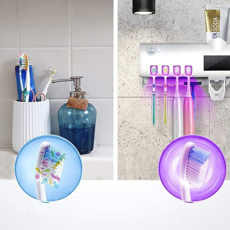 Suporte Escova de Dentes Antibacteriano Esterilizador com Luz UV