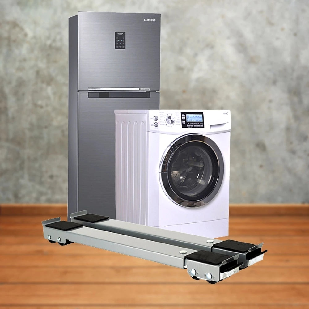 Suporte com Rodinhas Ajustável – Base para Geladeira, Fogão e Máquina de Lavar