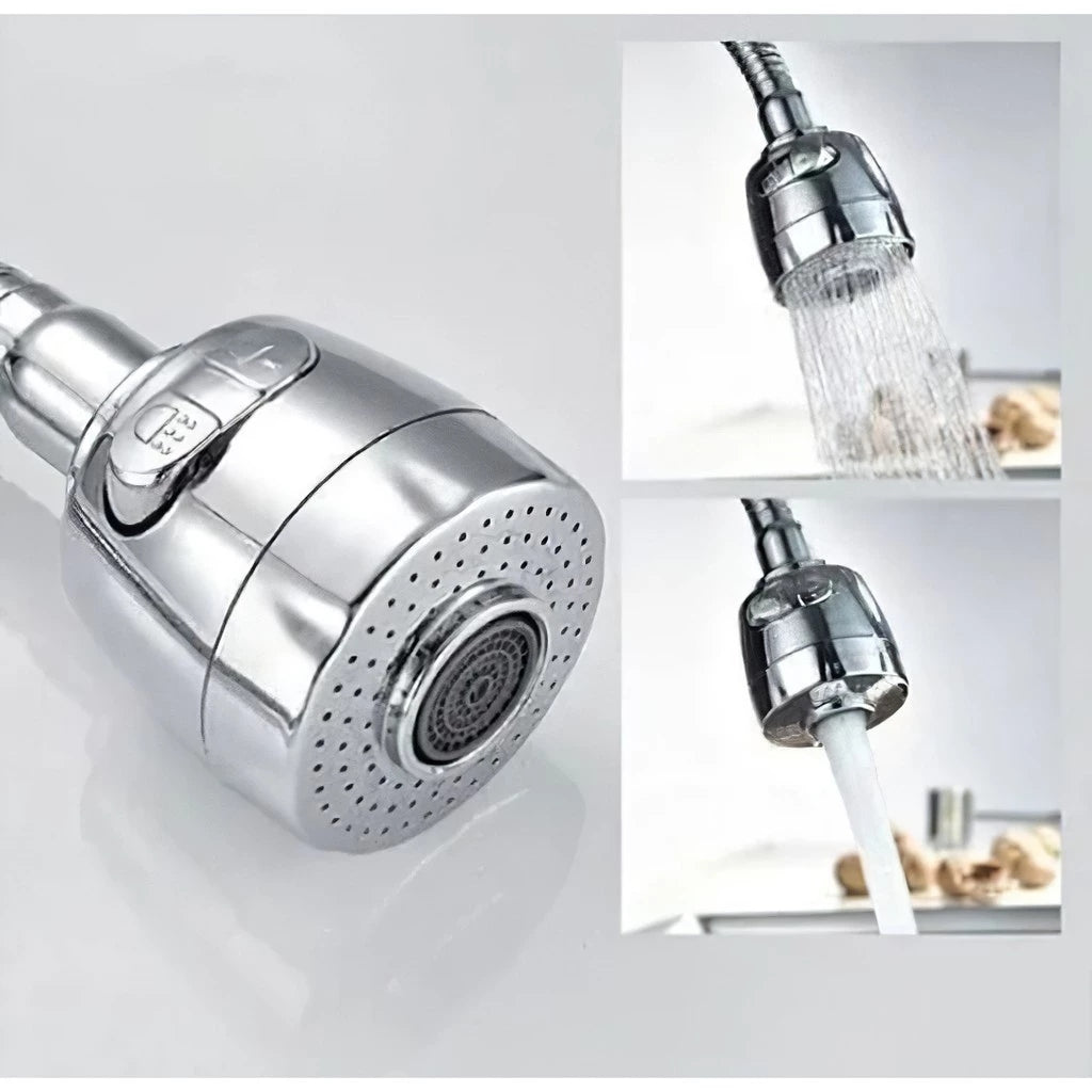 Torneira de Parede Inox Prata para Cozinha com Chuveiro 360° – Luxo