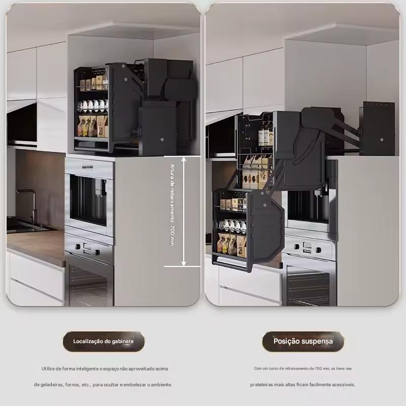 Armário De Cozinha Suspenso Elevatório Metaltech