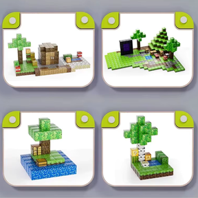 Blocos Magnéticos de Montagem Infantil estilo Minecraft – Conjunto Educativo com Caixa de Armazenamento