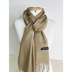 Cachecol Pashmina Unissex Liso 130g com Franjas