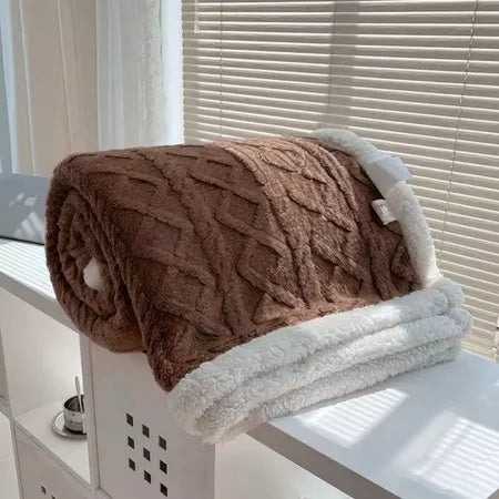 Coberta Casal Grossa em Lã Microfibra Soft para Inverno
