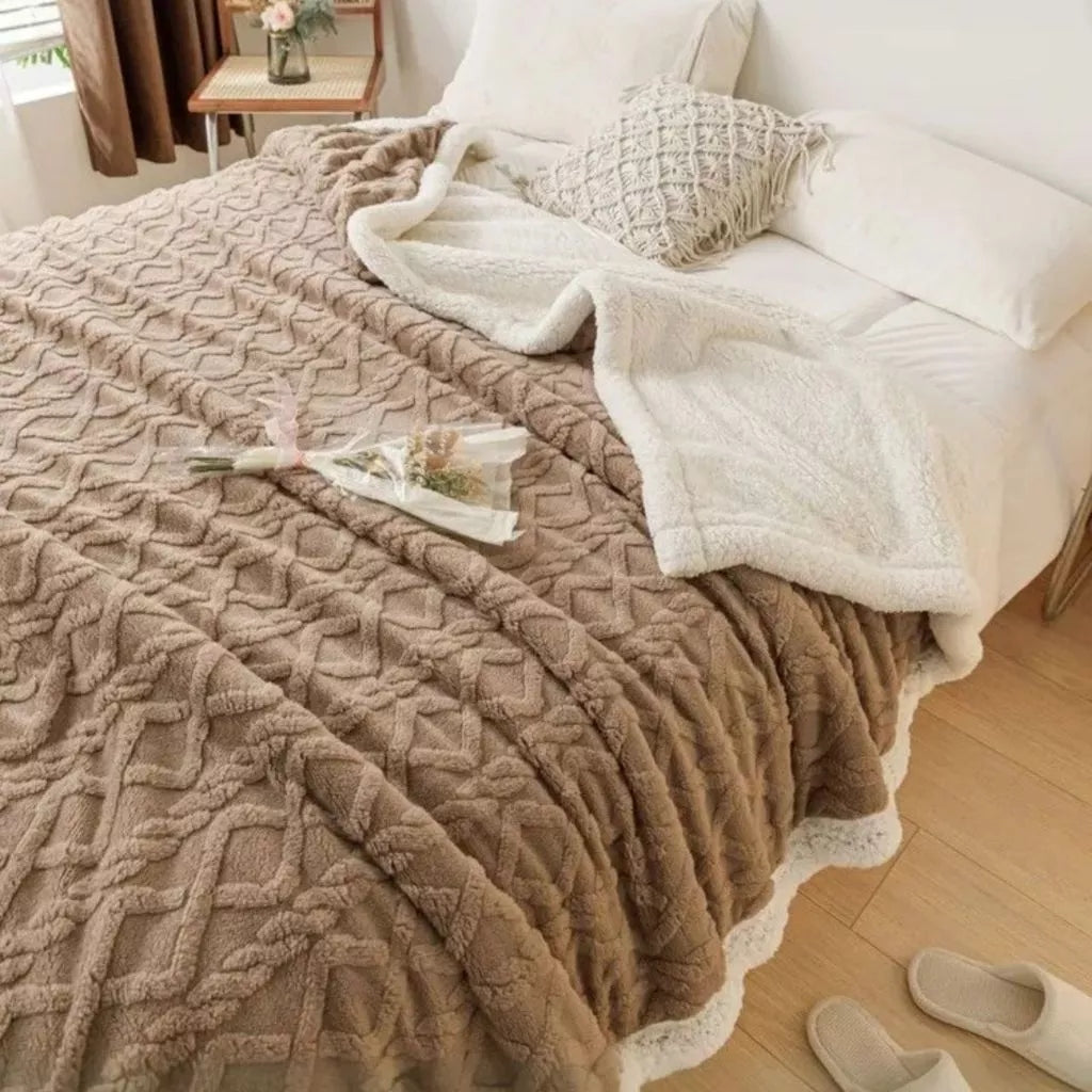 Coberta Casal Grossa em Lã Microfibra Soft para Inverno