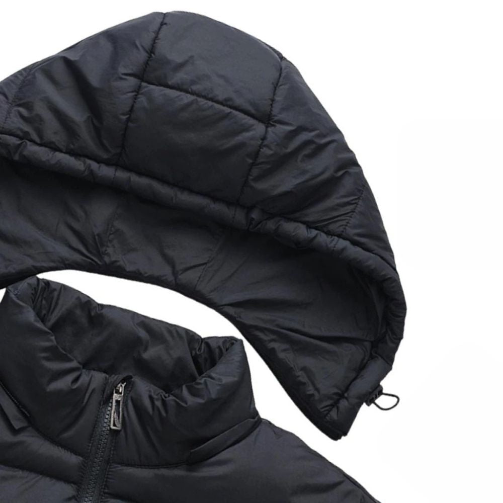 Jaqueta Masculina Puffer Impermeável Capuz Removível