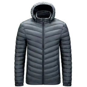 Jaqueta Masculina Puffer Peluciada com Capuz Removível
