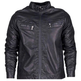 Jaqueta de Couro Masculina Forrada para Inverno