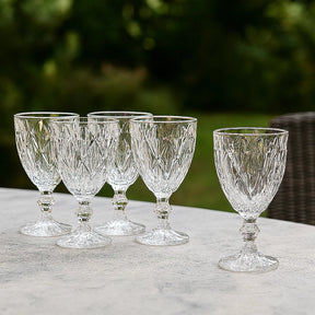 Jogo 6 Taças de Vidro Diamante Abacaxi Bico de Jaca 330ml – Copo Transparente Gourmet