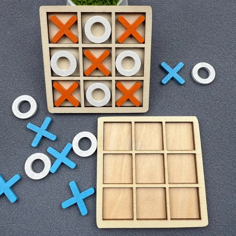 Jogo da Velha Montessori em Madeira – Brinquedo Educativo de Raciocínio para Crianças – Compre 2 Leve 3
