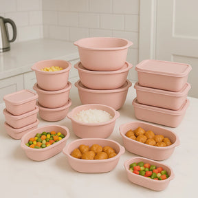 Kit 15 Potes Herméticos de Plástico com Tampa – Empilháveis e Resistentes para Armazenar Alimentos