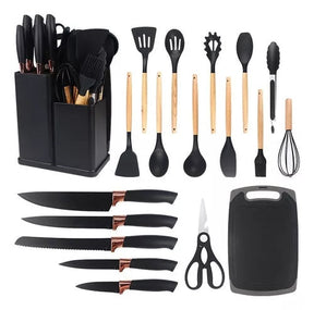 Kit 19 Peças Utensílios de Cozinha Completo com Tábua
