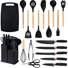 Kit 19 Peças Utensílios de Cozinha Completo com Tábua