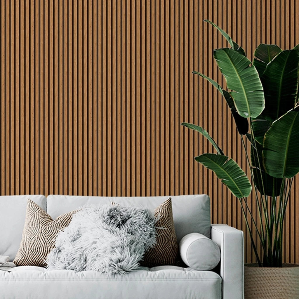 Kit 20 Painéis de Revestimento Ripado Decorativo em MDF – 45x11cm para Parede