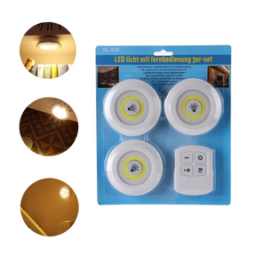Kit 3 Luminárias LED Spot Sem Fio com Controle Remoto