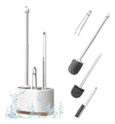 Kit 4 em 1 Escova Sanitária com Suporte de Parede – Escovas de Limpeza para Banheiro