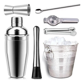 Kit Caipirinha Profissional 7 Peças com Coqueteleira Inox