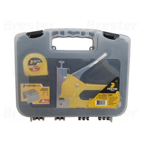 Kit Grampeador Manual para Tapeçaria com 500 Grampos + Maleta e Trena