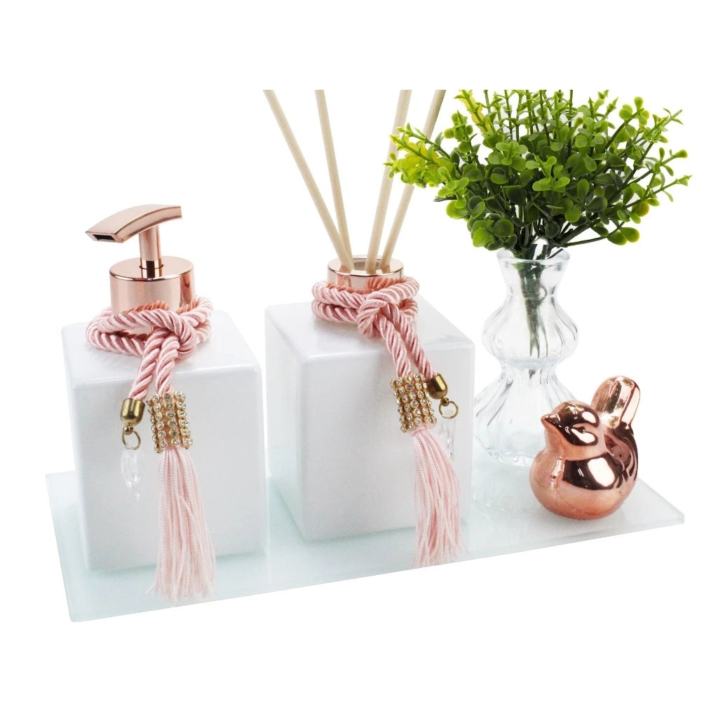 Kit Lavabo Decorativo Completo com Bandeja