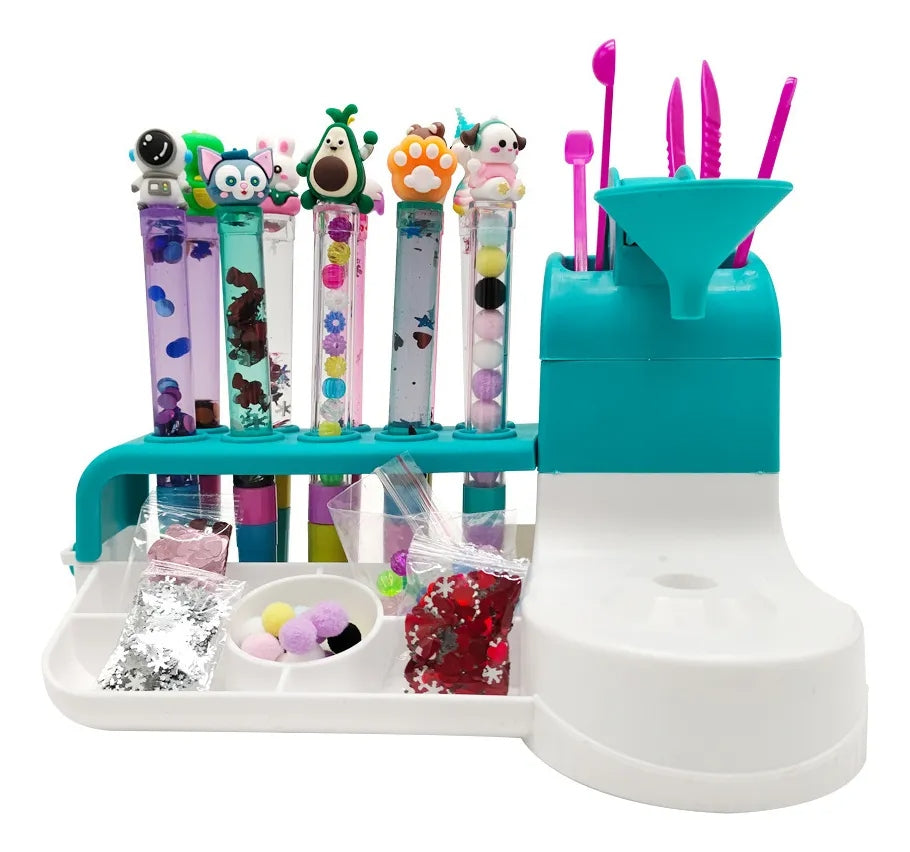 Kit de Artesanato Infantil DIY – Estúdio Criativo para Fazer Canetas de Areia Mágica com 50+ Acessórios Educativos