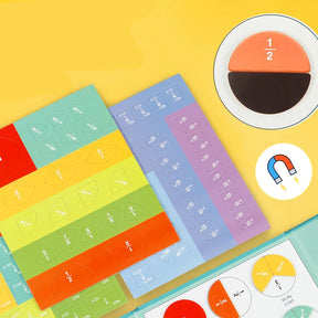 Livro Magnético de Frações Montessori Infantil – Aprendizagem Matemática e Raciocínio Lógico