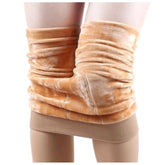 Meia-Calça de Inverno Bege Térmica Forrada com Lã Grossa