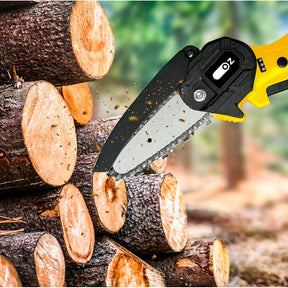 Mini Motosserra Elétrica a Bateria Bivolt Portátil