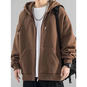 Moletom Unissex de Inverno Básico com Zíper e Capuz