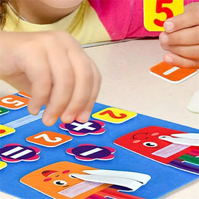 Placa de Feltro Educativa Infantil – Aprendizagem de Números, Adição e Subtração Montessori