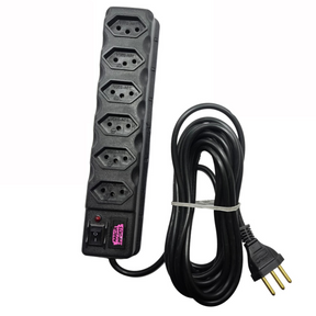 Régua de Tomadas Tripolar com Fusível  6 Entradas 10A