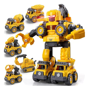 Robô Carrinho Brinquedo 5 em 1 Construbots – Monta e Desmonta Educativo Infantil com Ferramentas Criativas