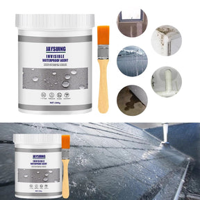 Selante Impermeabilizante Invisível 500g com Pincel – Revestimento Transparente Anti-Vazamento para Banheiros, Telhados e Paredes