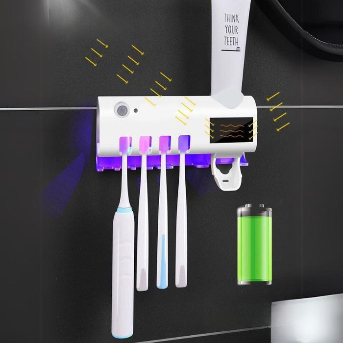 Suporte Escova de Dentes Antibacteriano Esterilizador com Luz UV