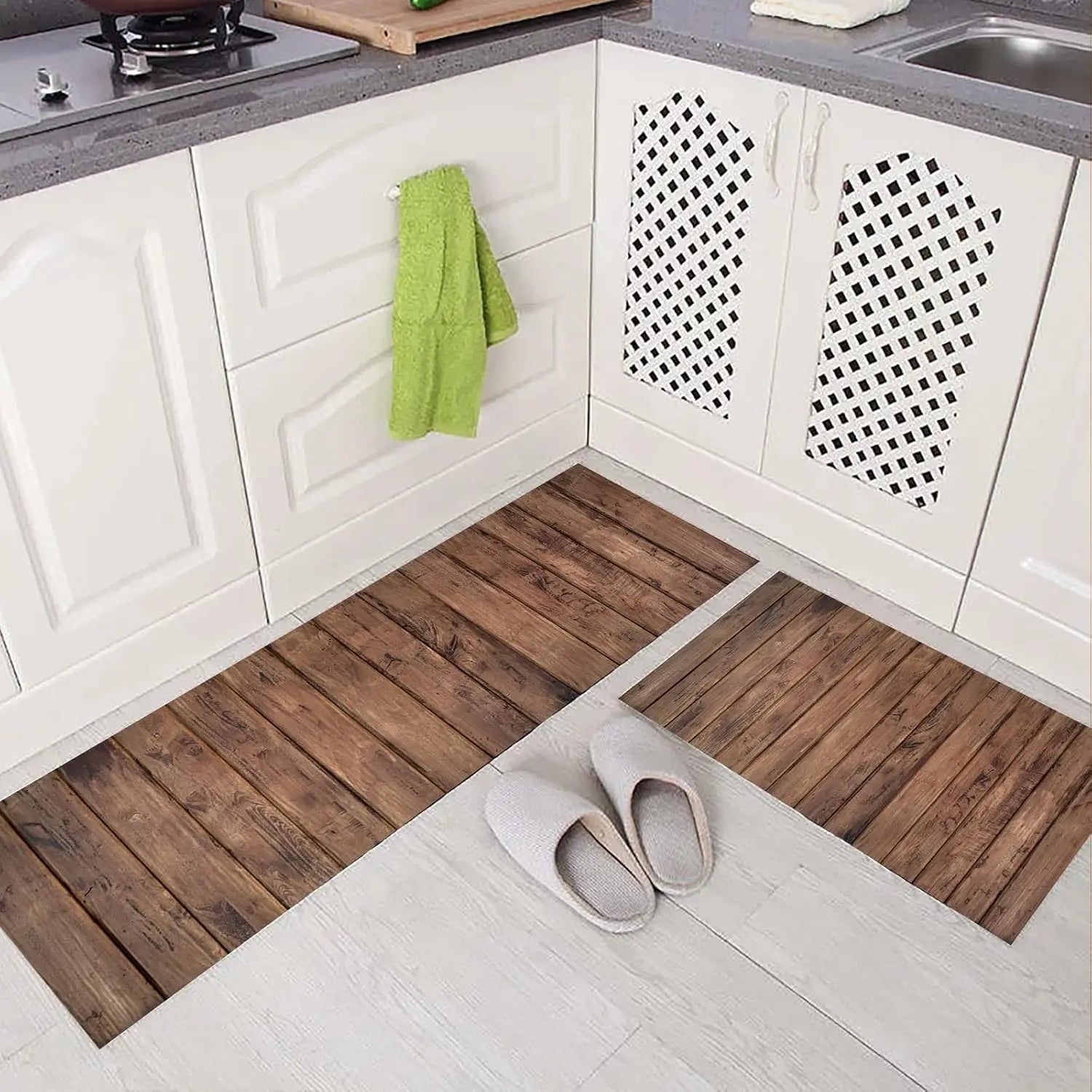 Tapete Decorativo de Madeira – Cozinha, Entrada e Banheiro com Absorção Rápida