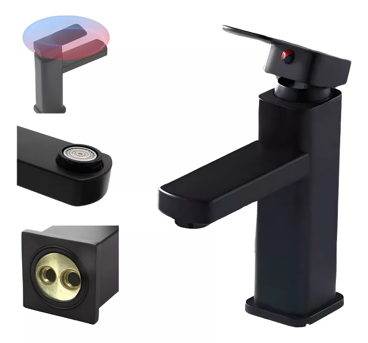 Torneira Quadrada Quente e Fria de Banheiro