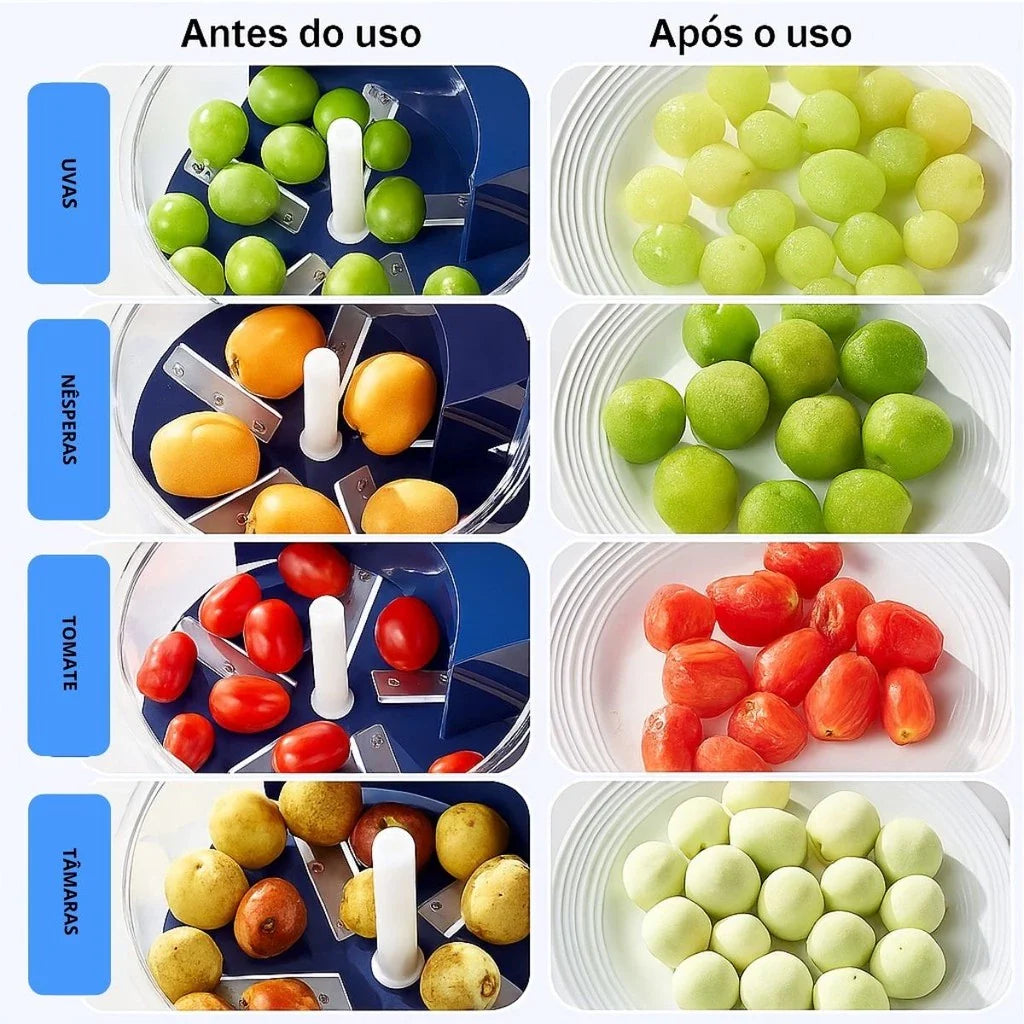 Descascador Elétrico Automático 3 em 1 BIVOLT – Para Uvas, Alho, Tomate e Frutas Pequenas