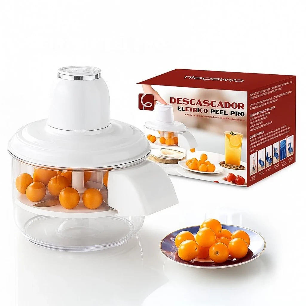 Descascador Elétrico Automático 3 em 1 BIVOLT – Para Uvas, Alho, Tomate e Frutas Pequenas